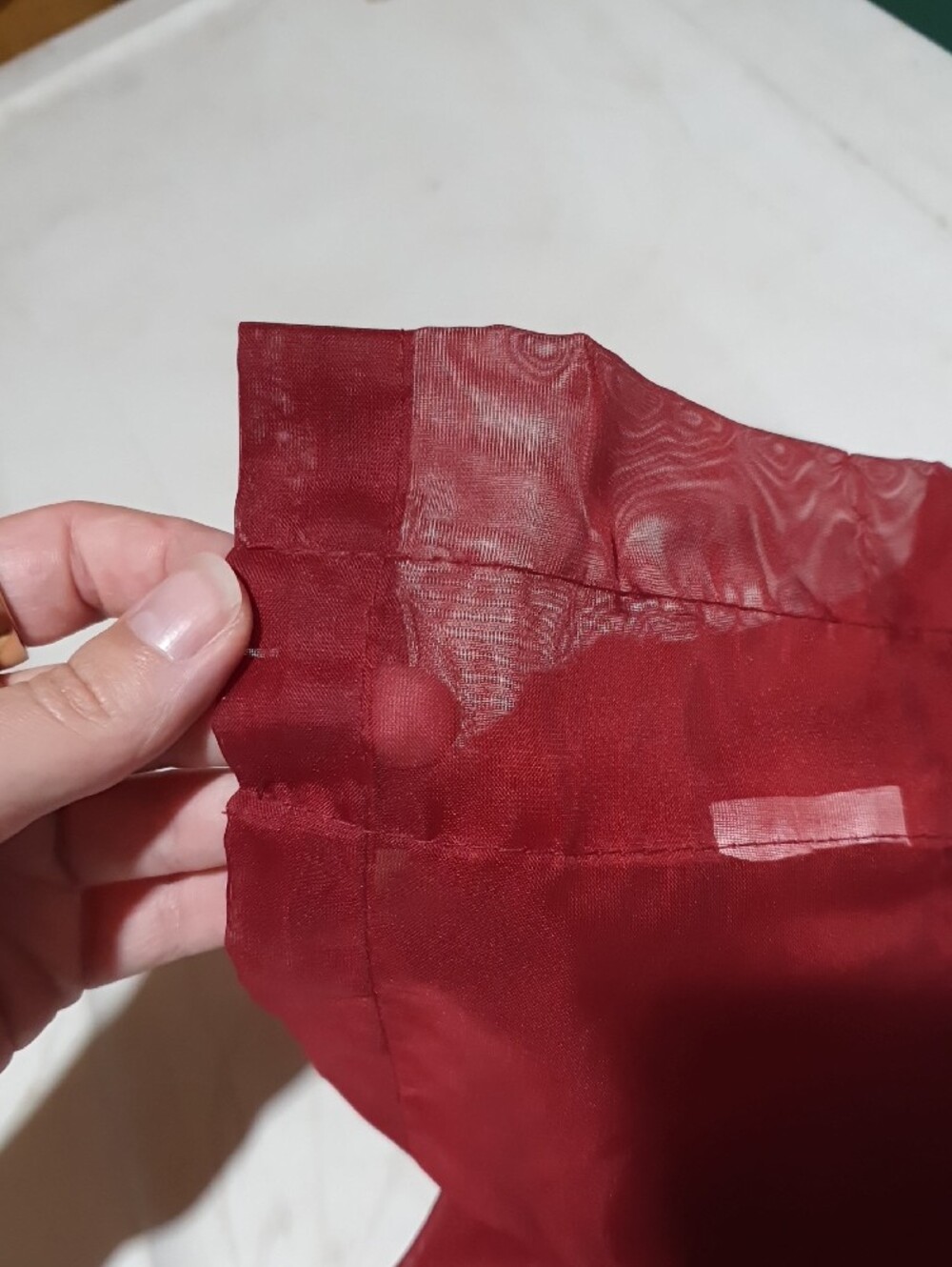 Red Maroon Decorative Sheer Valance Curtains - Unbranded - Picture 3 of 7